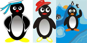 Corel'de çizilmiş örnek penguenler