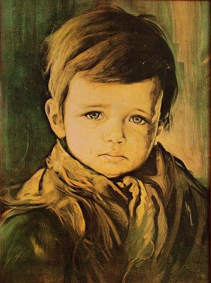 The Crying Boy (Ağlayan Çocuk) portresinin reprodüksiyonlarından bir tanesi...