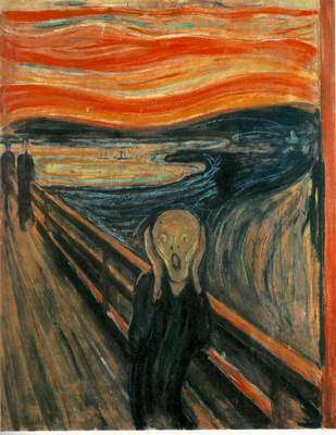 The Scream(Çığlık) 91 x 73.5 cm ; National Gallery(Ulusal Galeri), Oslo 