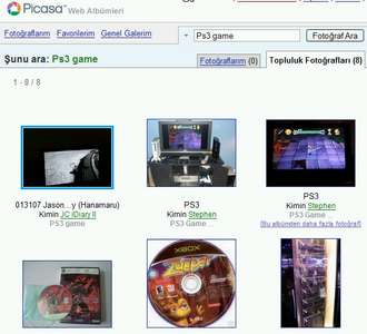 Picasa Web Albümlerinde Topluluk fotoğraflarında araması