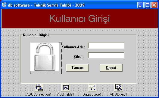 kullanıcı giriş ekranı