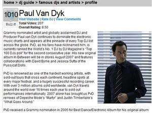 dj paul va dyk'un tanıtım sayfasından