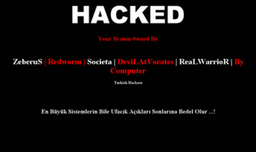mynet.com hack'lendiğinde anasayfasındaki görüntü