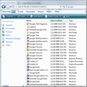 Windows Vista Search