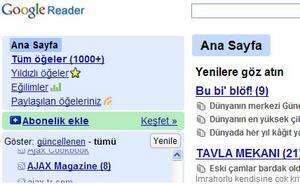 Google Reader Türkçe
