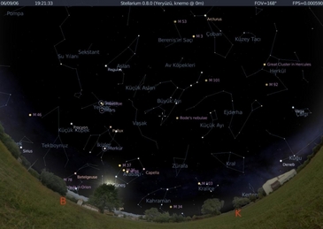 Stelarium: Gök haritası