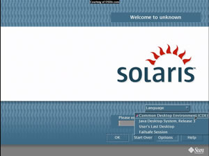 Solaris Login Ekranı