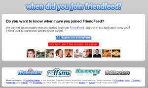 When Did You Join Friendfeed