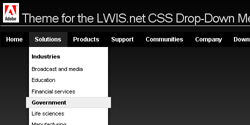 Adobe.com horizontal improved css drop-down menu 